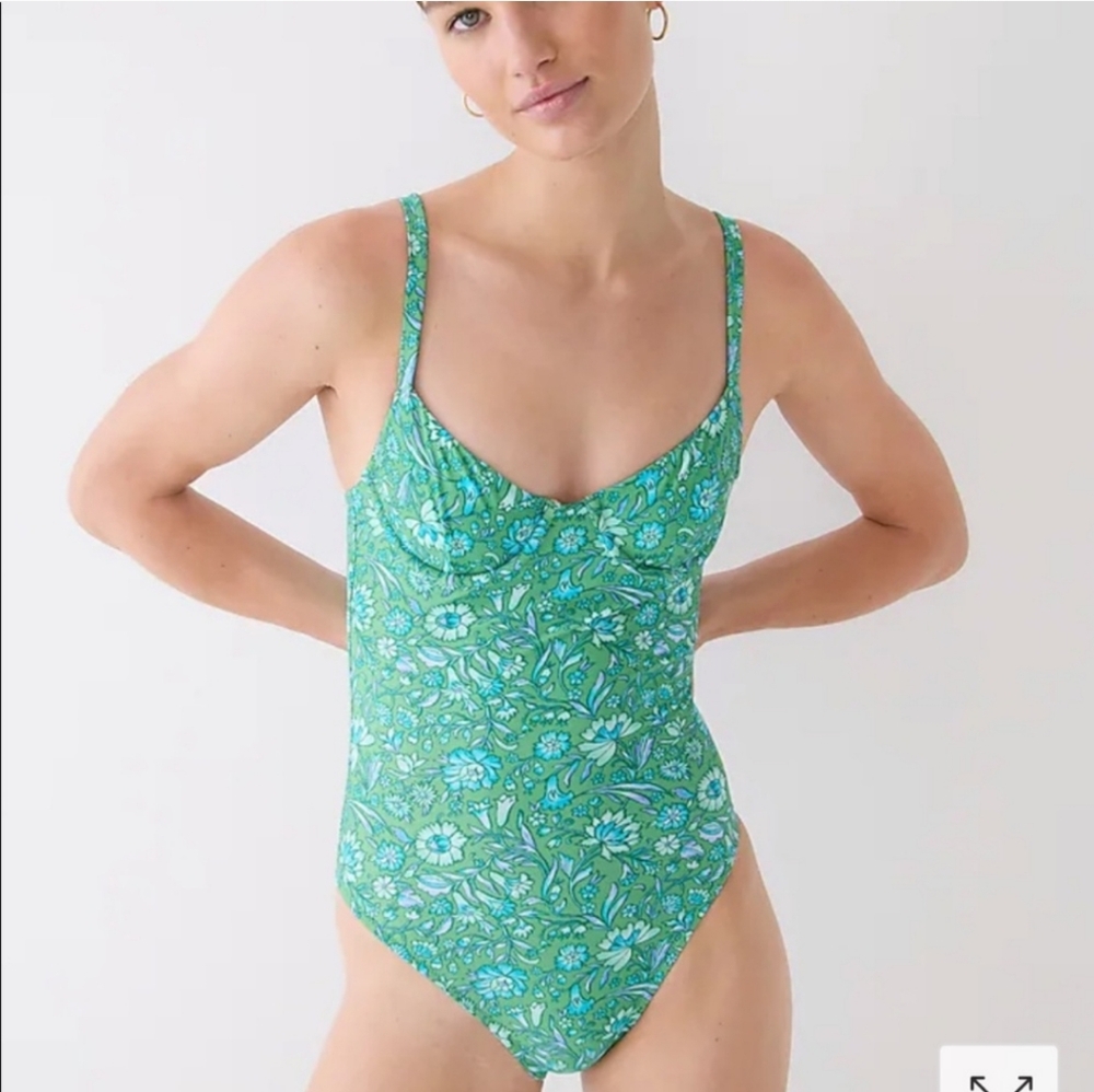 J. crew underwire padded womens swimsuit marigold blooms size 6